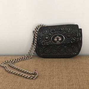 Black Coach Mini Chain Crossbody